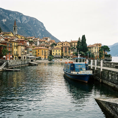 Lake Como wall art, the harbor at Varenna on Lake Como in northern Italy