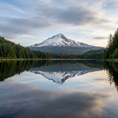 Trillium wall art: Mount Hood reflected in the still water of Trillium Lake in Oregon