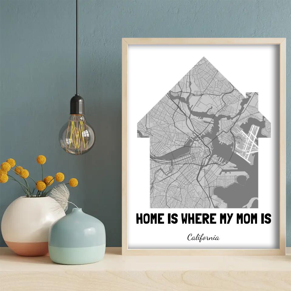 Home Map for Mom Canvas Wall Art, ,