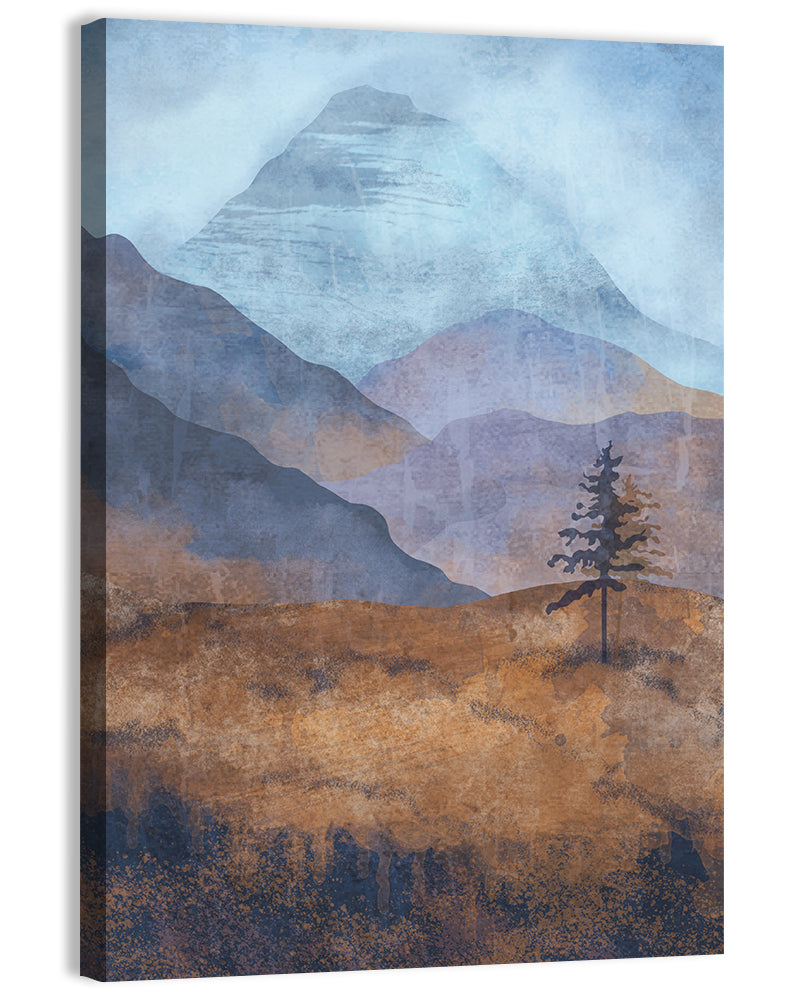 Textured Mountain Landscape Wall Art, canvas print, portrait