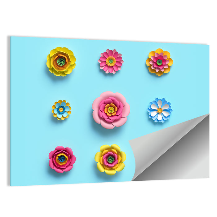 Craft Paper Flowers Wall Art as a poster print