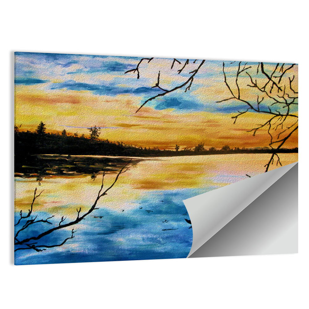 Lovers in a Boat at Sunset Wall Art