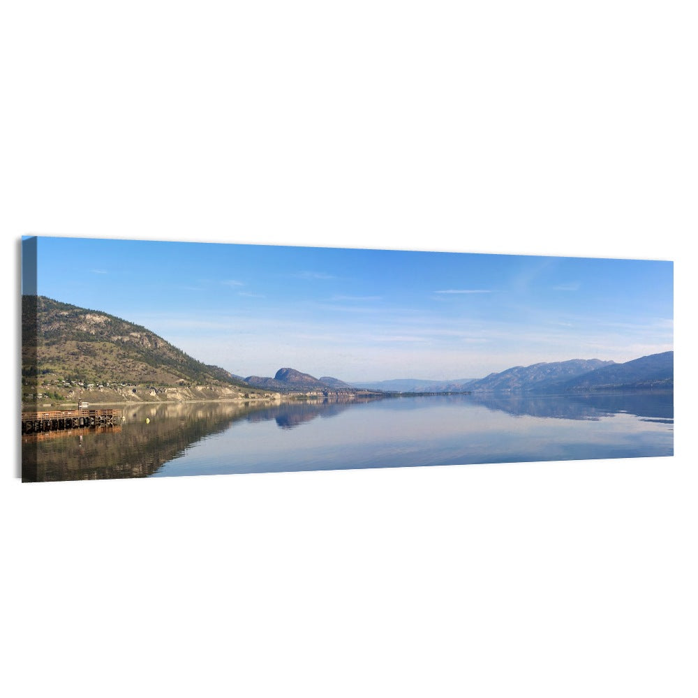 Lake Okanagan Reflection Wall Art, canvas print, panoramic