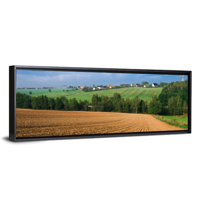 Kansas Wheat Fields Wall Art as a framed canvas