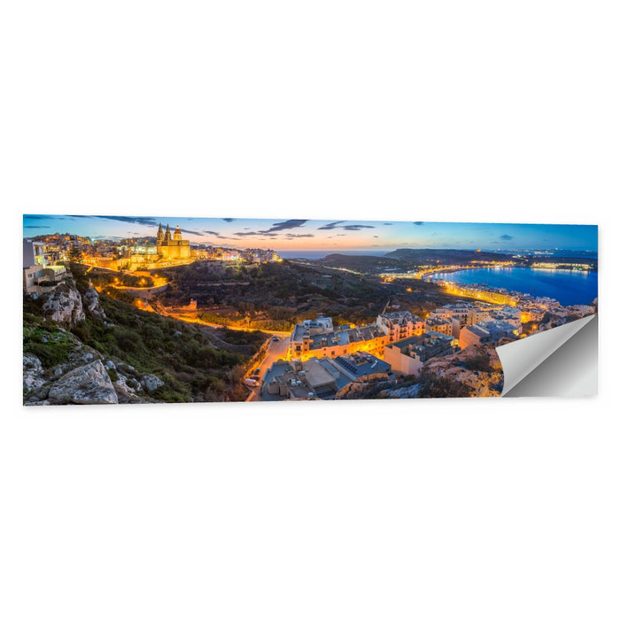 Mellieha Bay at Dusk Wall Art as a poster print