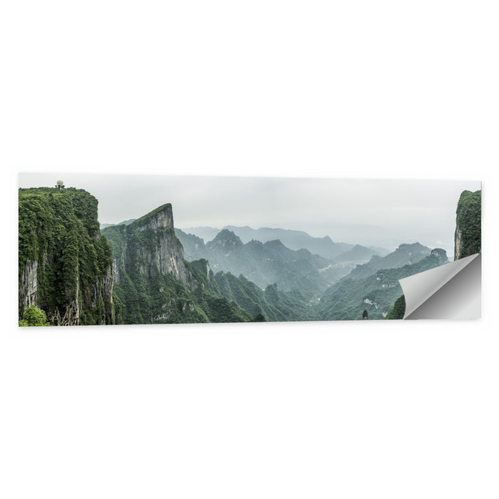 Misty Tianmen Mountain Valley Wall Art as a poster print
