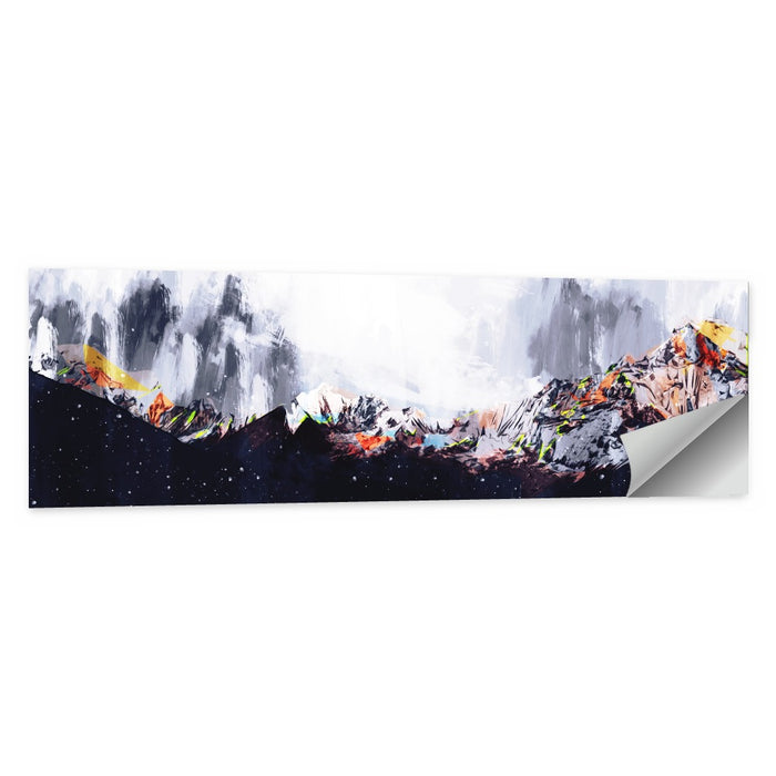High-contrast Acrylic Mountains Wall Art as a poster print