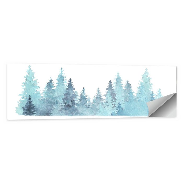 Watercolor Pine Trees Wall Art as a poster print