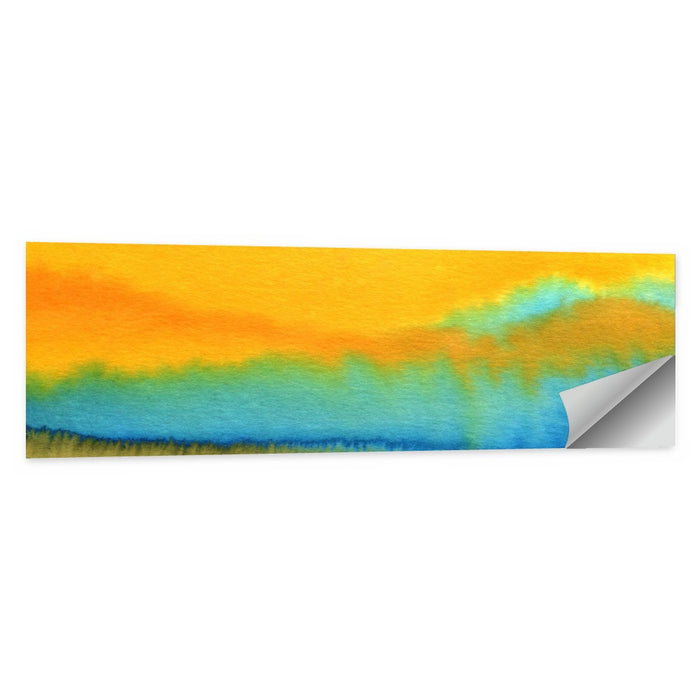 Sunset Horizon Watercolor Wall Art as a poster print
