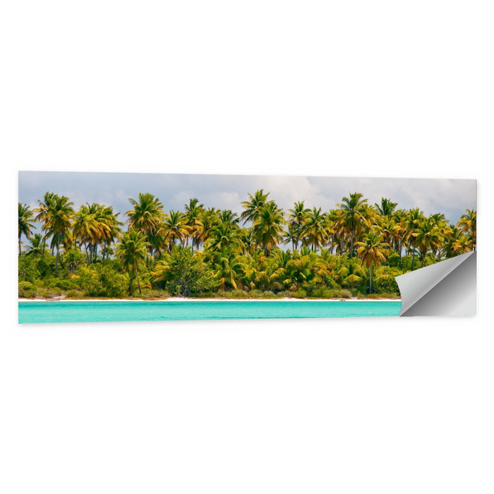 Turquoise Lagoon Palm Tree Beach Wall Art as a poster print