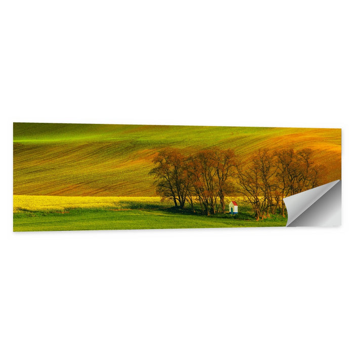 Moravian Wheat Fields with Chapel Wall Art as a poster print