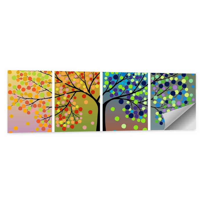 Tree Through Four Seasons Wall Art as a poster print