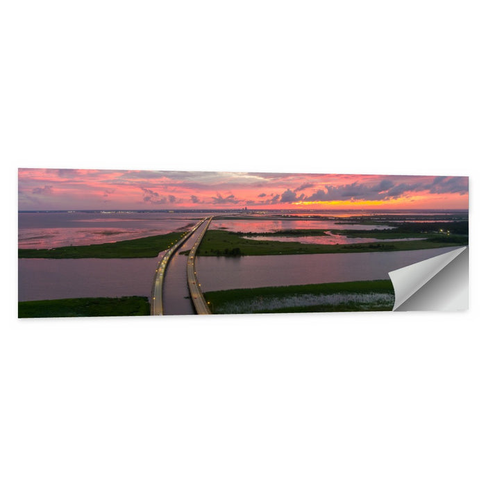 Mobile Bay Causeway at Dusk Wall Art as a poster print