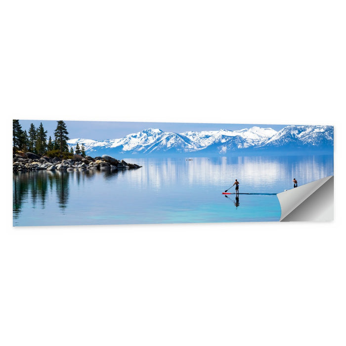 Lake Tahoe Paddle Boarding Scene Wall Art as a poster print