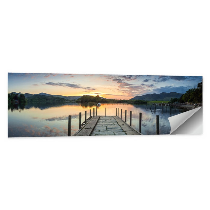Derwent Water Stone Pier Sunset Wall Art as a poster print