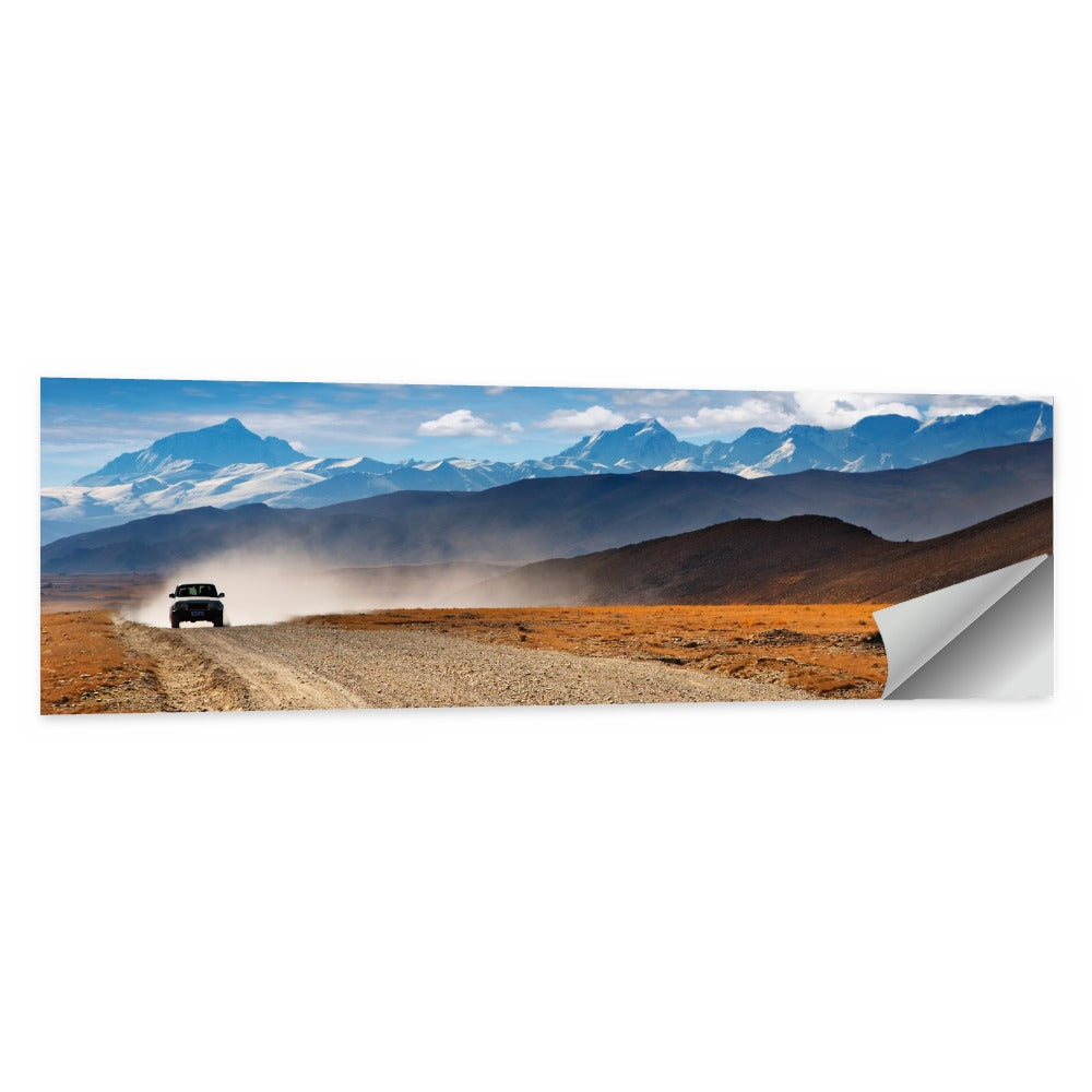 Road to Everest, Tibetan Highlands Wall Art, poster print, panoramic