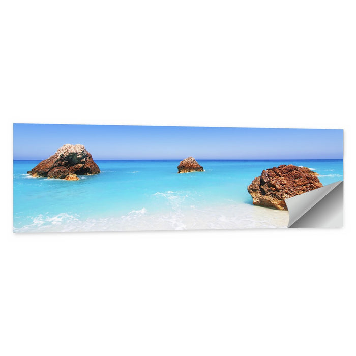 Lefkada Three Rocks Seascape Wall Art as a poster print