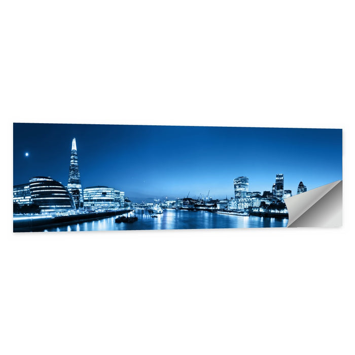 London Night Skyline, Thames Reflections Wall Art as a poster print