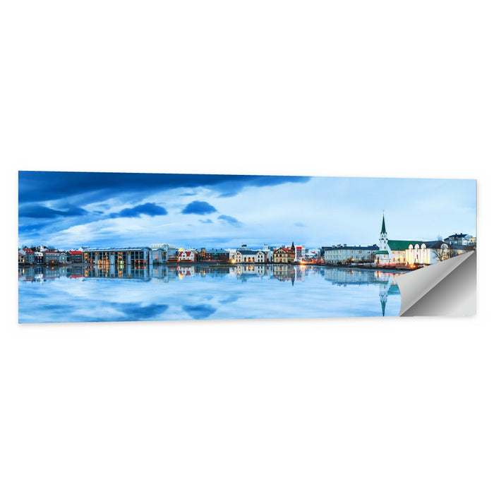 Reykjavik Tjornin Reflection Wall Art as a poster print