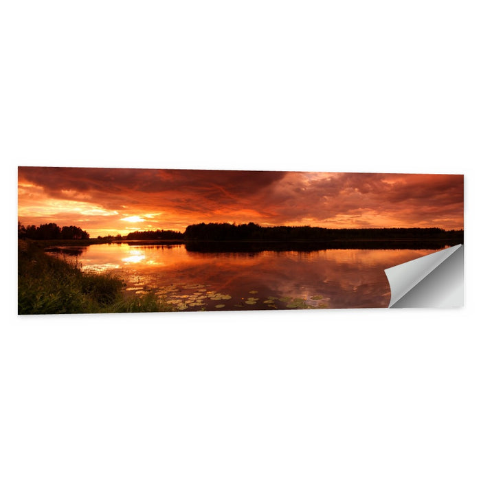 Sunset Lake Reflection Wall Art as a poster print