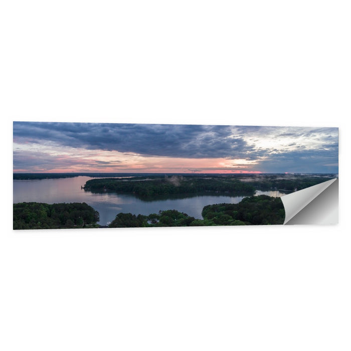 Lake Gaston Mist at Dusk Wall Art as a poster print