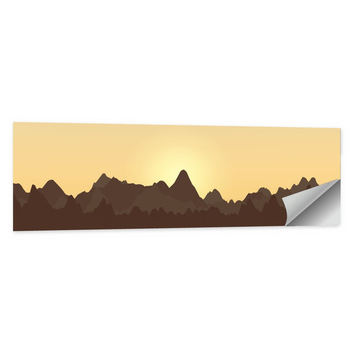 Sunset Mountain Silhouettes Wall Art as a poster print