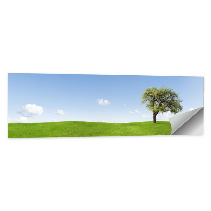 Lone Tree on Green Hill Wall Art as a poster print