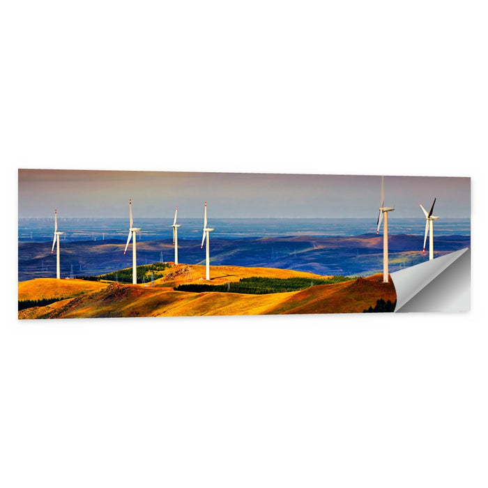 Golden Hour Wind Turbines Wall Art as a poster print