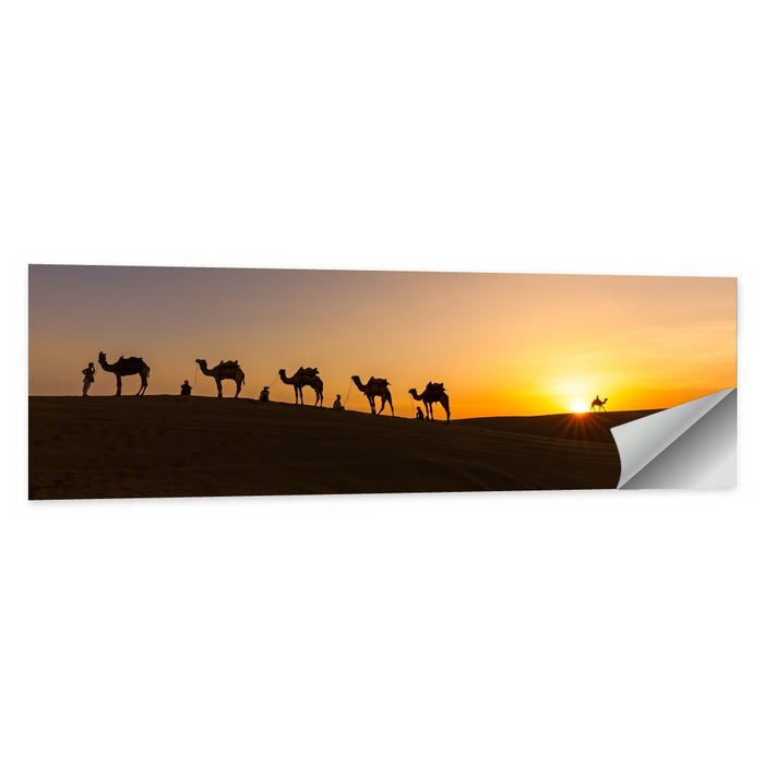 Thar Desert Camel Caravan Wall Art as a poster print