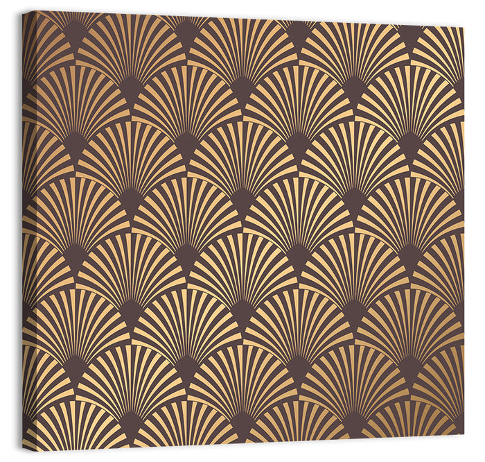 Deco Fan Pattern Illustration Wall Art as a canvas print