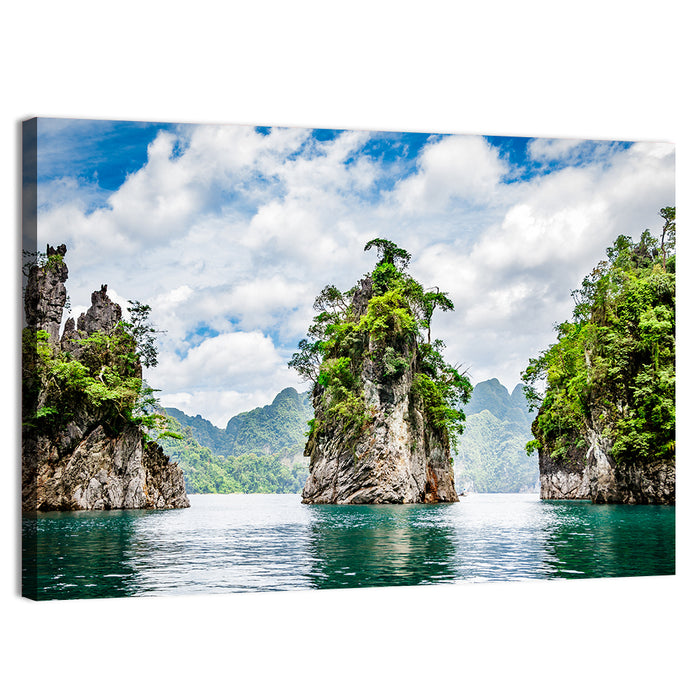 Ratchaprapha Dam Landscape Wall Art as a canvas print