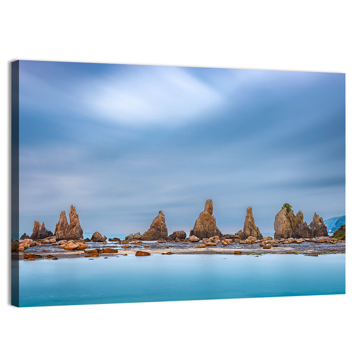 Hashigui Iwa Sea Stacks, Japan Wall Art as a canvas print