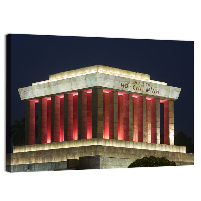 Ho Chi Minh Mausoleum at Night Wall Art as a canvas print
