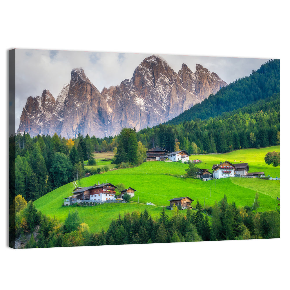 Santa Maddalena Village, Dolomites Wall Art, canvas print, landscape