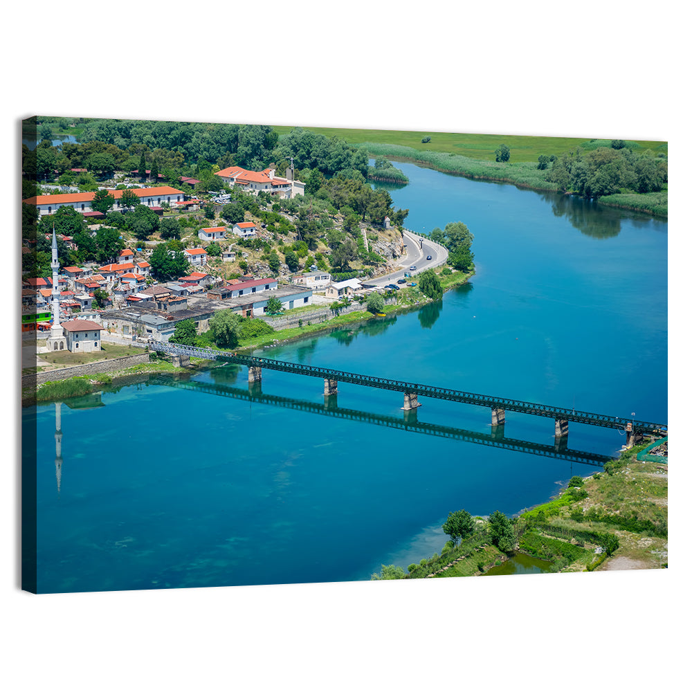 Rozafa Fortress Over Buna River Wall Art, canvas print, landscape