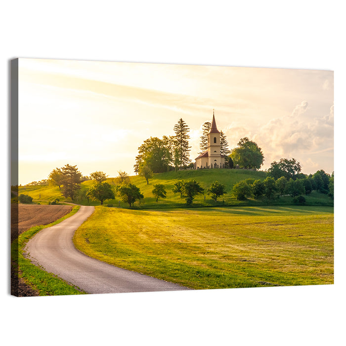 St Peter and Pauls Hilltop Church Wall Art as a canvas print