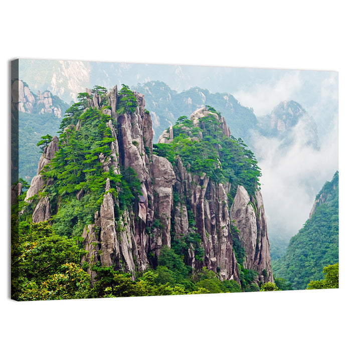 Mount Huangshan Misty Peaks Wall Art as a canvas print