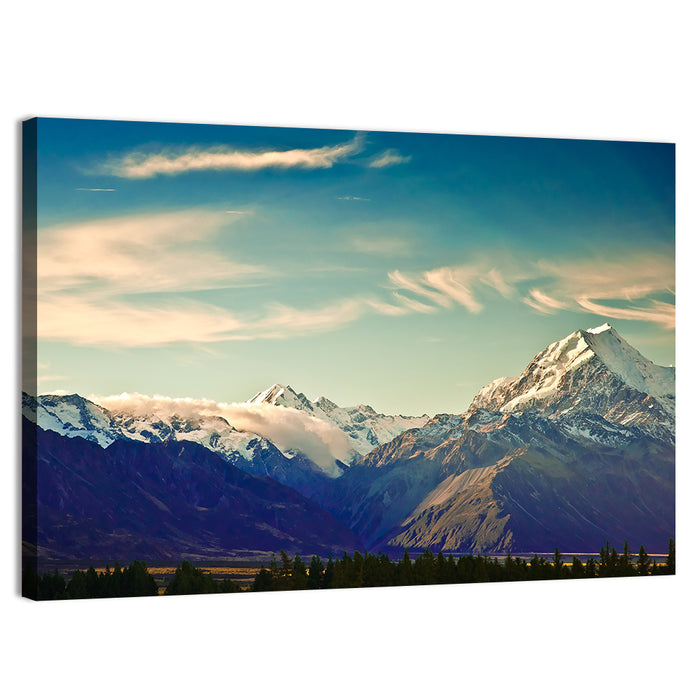 Aoraki Mount Cook Golden Hour Wall Art as a canvas print