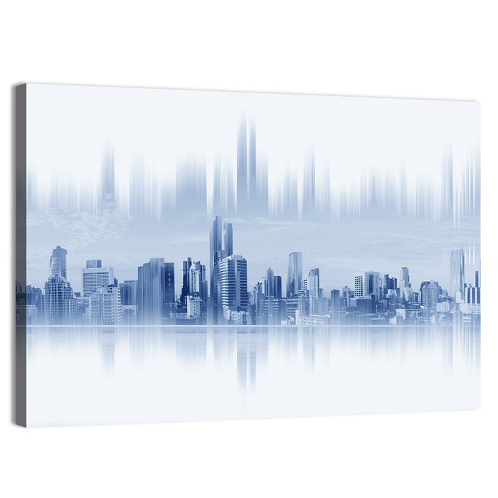 Abstract Skyscraper Reflection Wall Art as a canvas print