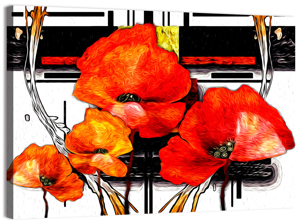 Poppy Closeup Abstract Wall Art, canvas print, landscape
