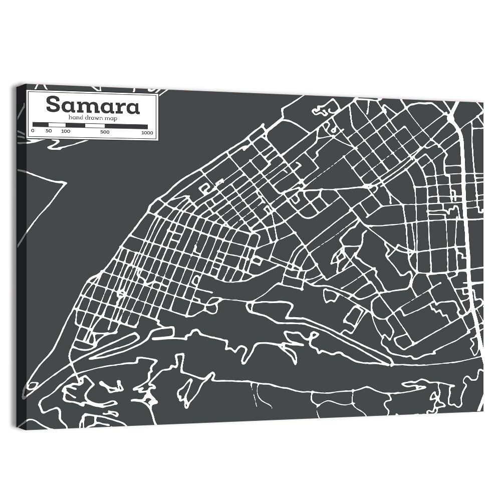 Samara Aerial Map Wall Art, canvas print, landscape