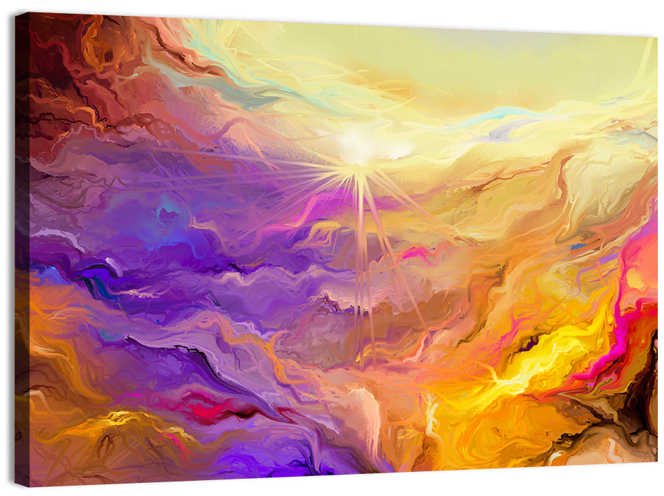 Radiant Sunburst Abstract Wall Art, canvas print, landscape