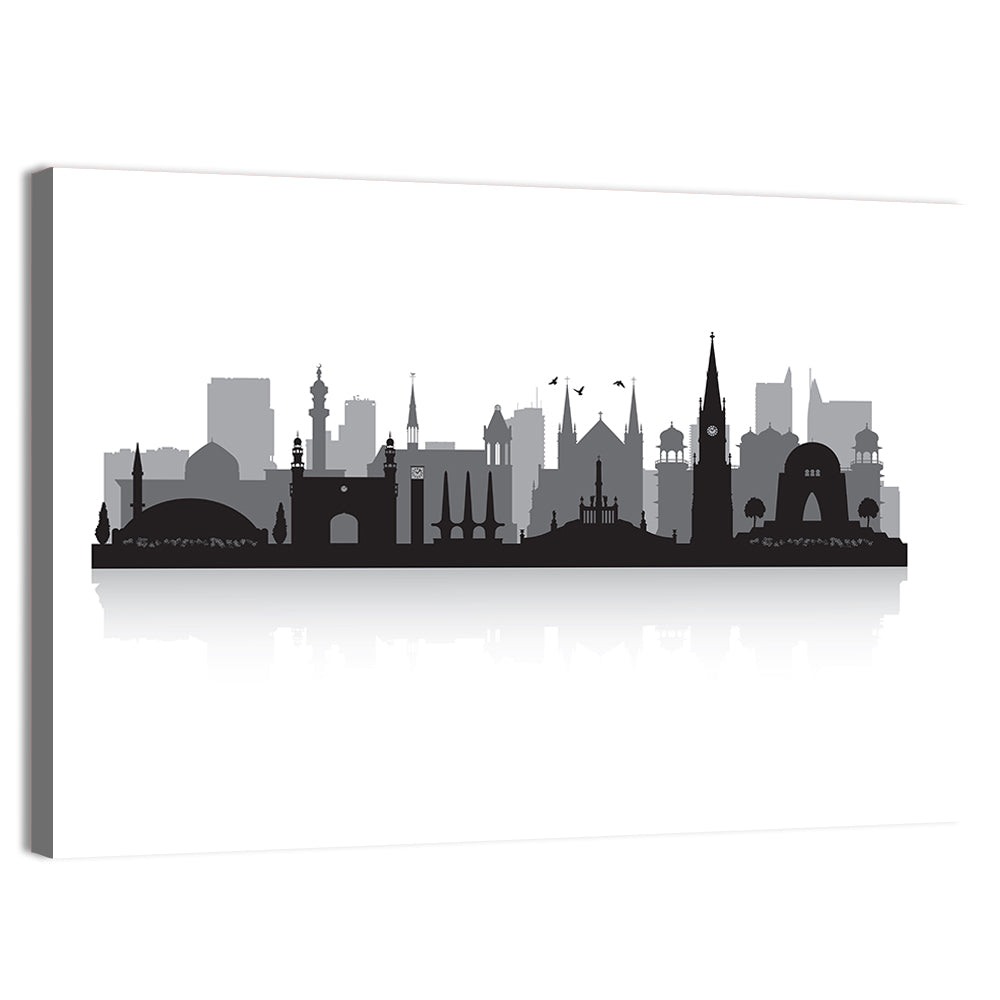 Karachi Skyline Silhouette Wall Art, canvas print, landscape