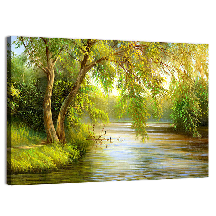 Summer Lake in the Woods Wall Art as a canvas print