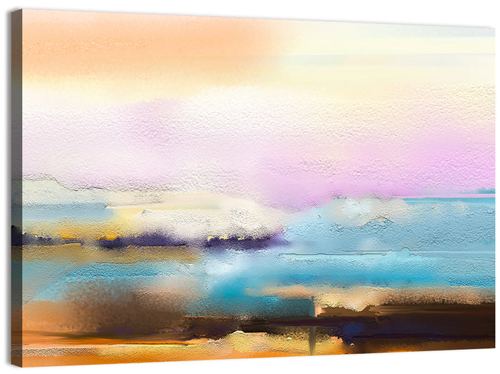 Blended Horizon Brushstrokes Wall Art as a canvas print