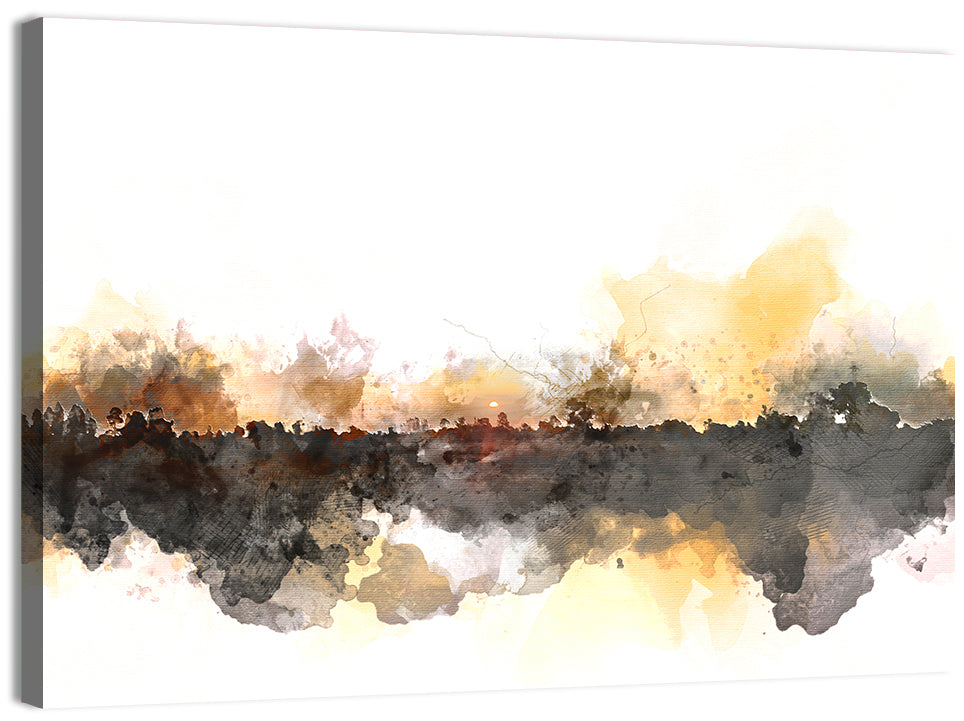 Sunset Treeline Watercolor Iii Wall Art, canvas print, landscape