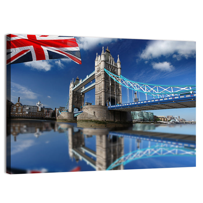 Tower Bridge with Union Jack Wall Art as a canvas print