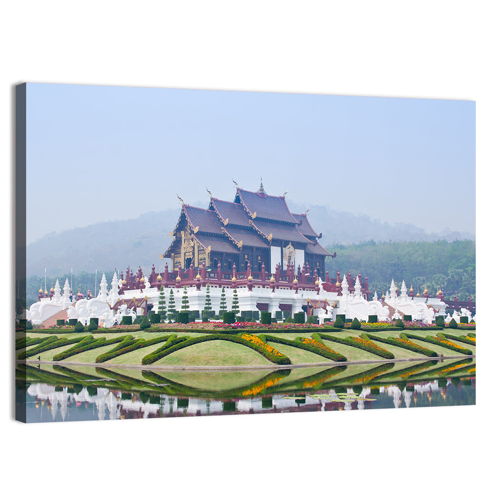 Ho Kham Royal Pavilion Chiang Mai Wall Art, canvas print, landscape
