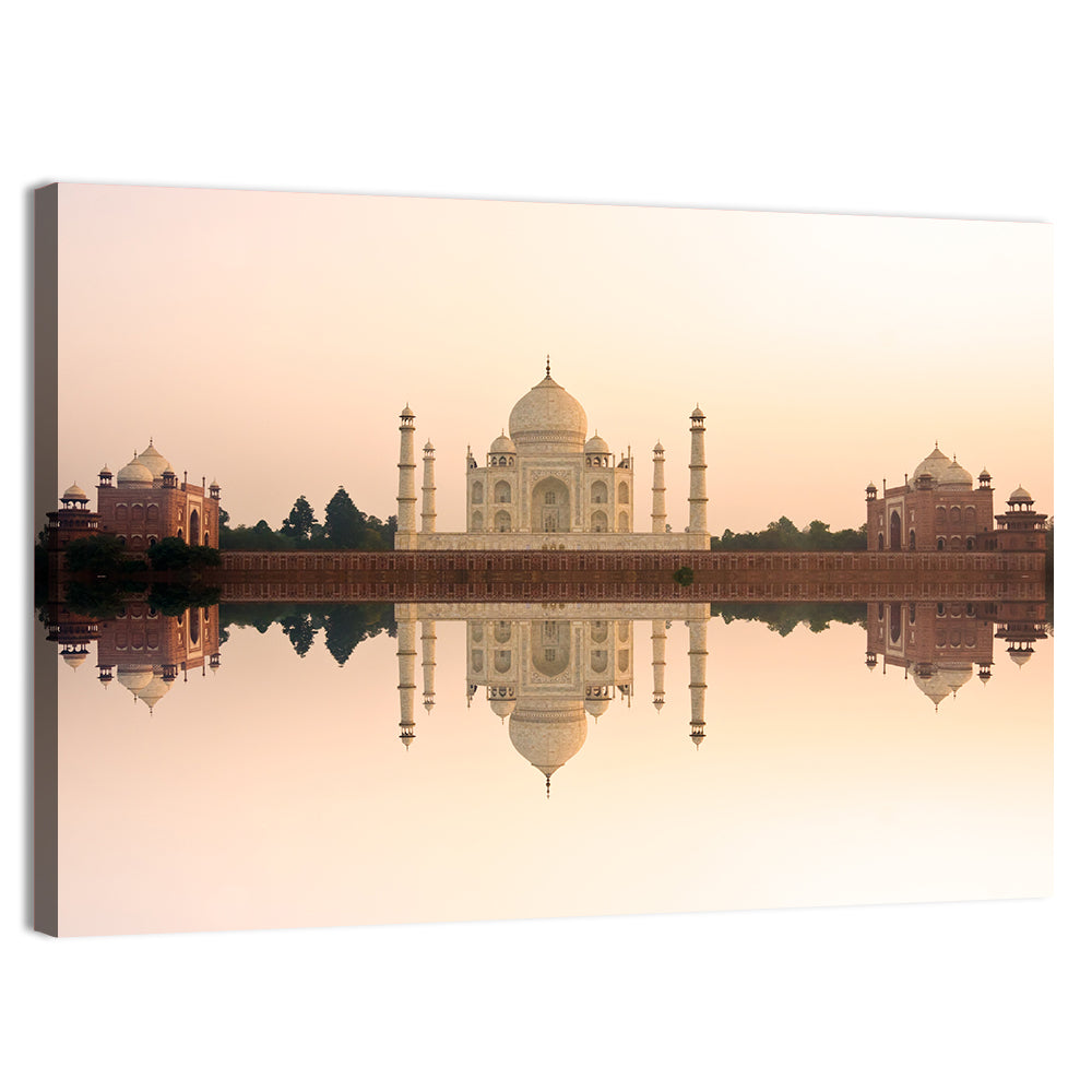 Taj Mahal Sunset Reflection Wall Art, canvas print, landscape