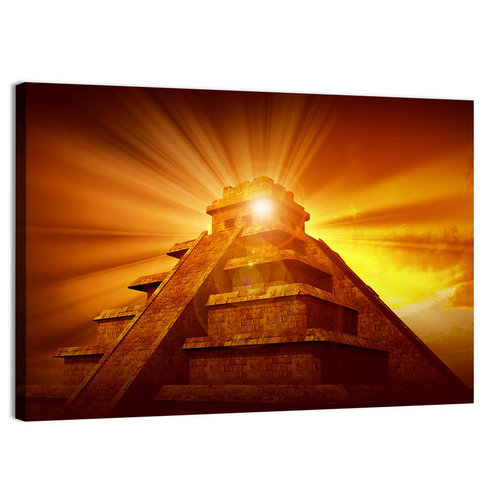 El Castillo Pyramid Chichen Itza Wall Art as a canvas print